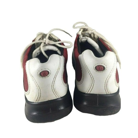Ecco Womens Golf Shoes US Size 5 UK Size 36 White And Red Leather Bicycle Toe - Picture 3 of 8